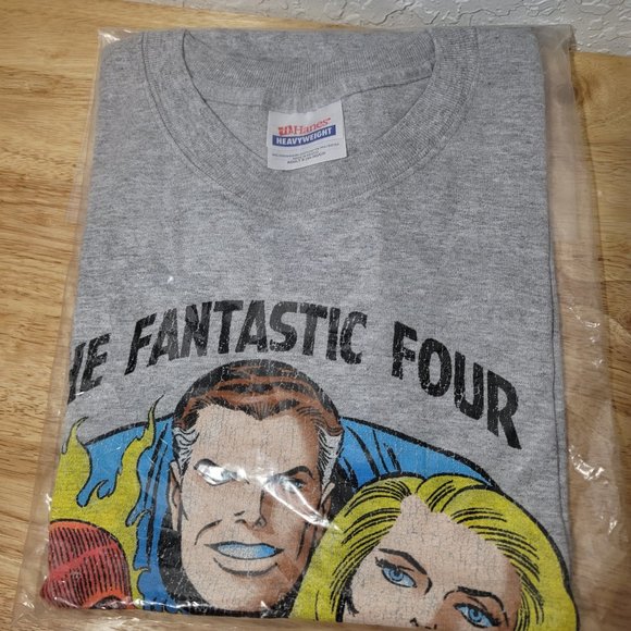 Marvel Fantastic 4 Graphitti T-shirt VTG Jack Kirby sealed Package Y2K small 234 - Picture 1 of 6
